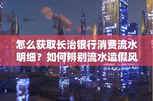 怎么获取长治银行消费流水明细?如何辨别流水造假风险?