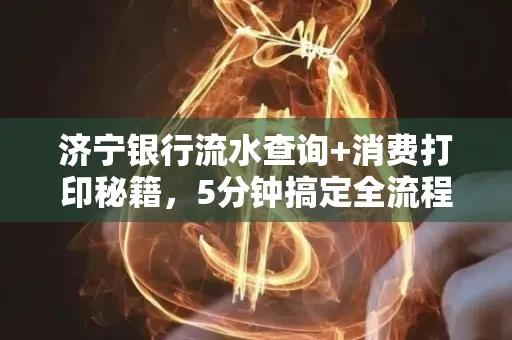 济宁银行流水查询+消费打印秘籍,5分钟搞定全流程