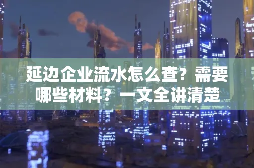 延边企业流水怎么查?需要哪些材料?一文全讲清楚