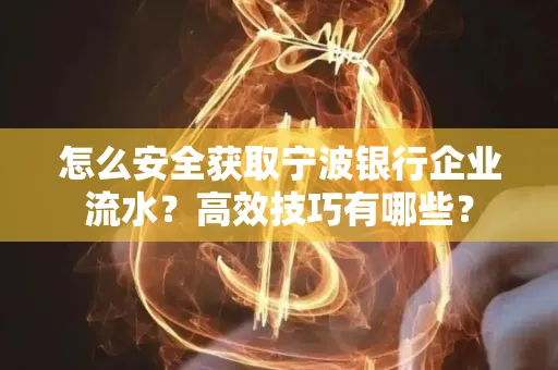 怎么安全获取宁波银行企业流水?高效技巧有哪些?